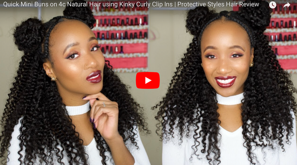 By @Aseamae : Quick Mini Bun Tutorial Using Kinky Curly Clip-Ins (Full Tutorial)