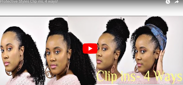 4 Ways To Style Your Hair Using Kinky Curly Clip-In's By @Nknaturalz